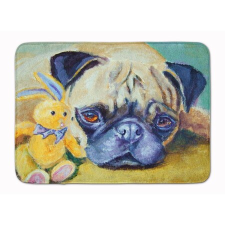 Carolines Treasures Pug Bunny Rabbit Machine Washable Memory Foam Mat 7423RUG